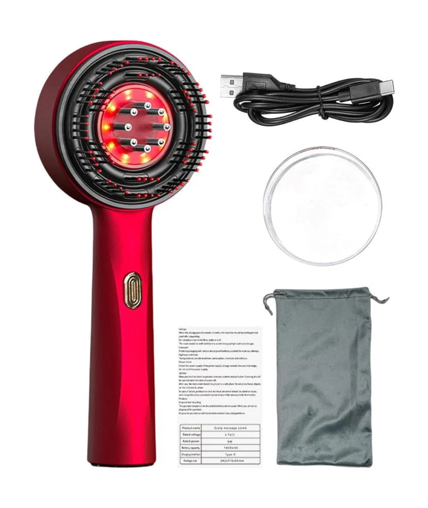 Head massage brush with oil applicator and Miell oil