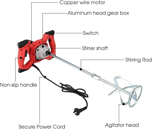 🔧 Electric Plaster Stirrer – 2100W with 6 Adjustable Speeds