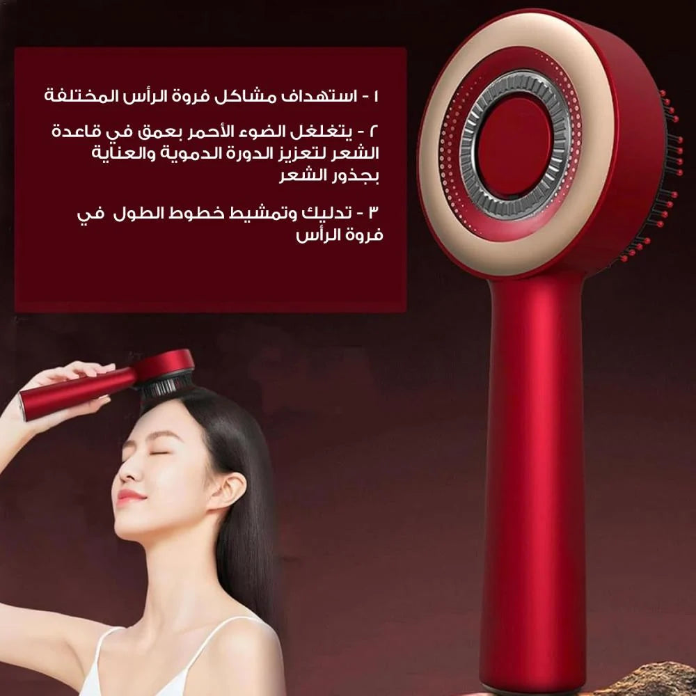 Head massage brush with oil applicator and Miell oil